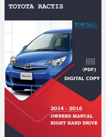 toyota ractis 2014-2016 owners manual in english